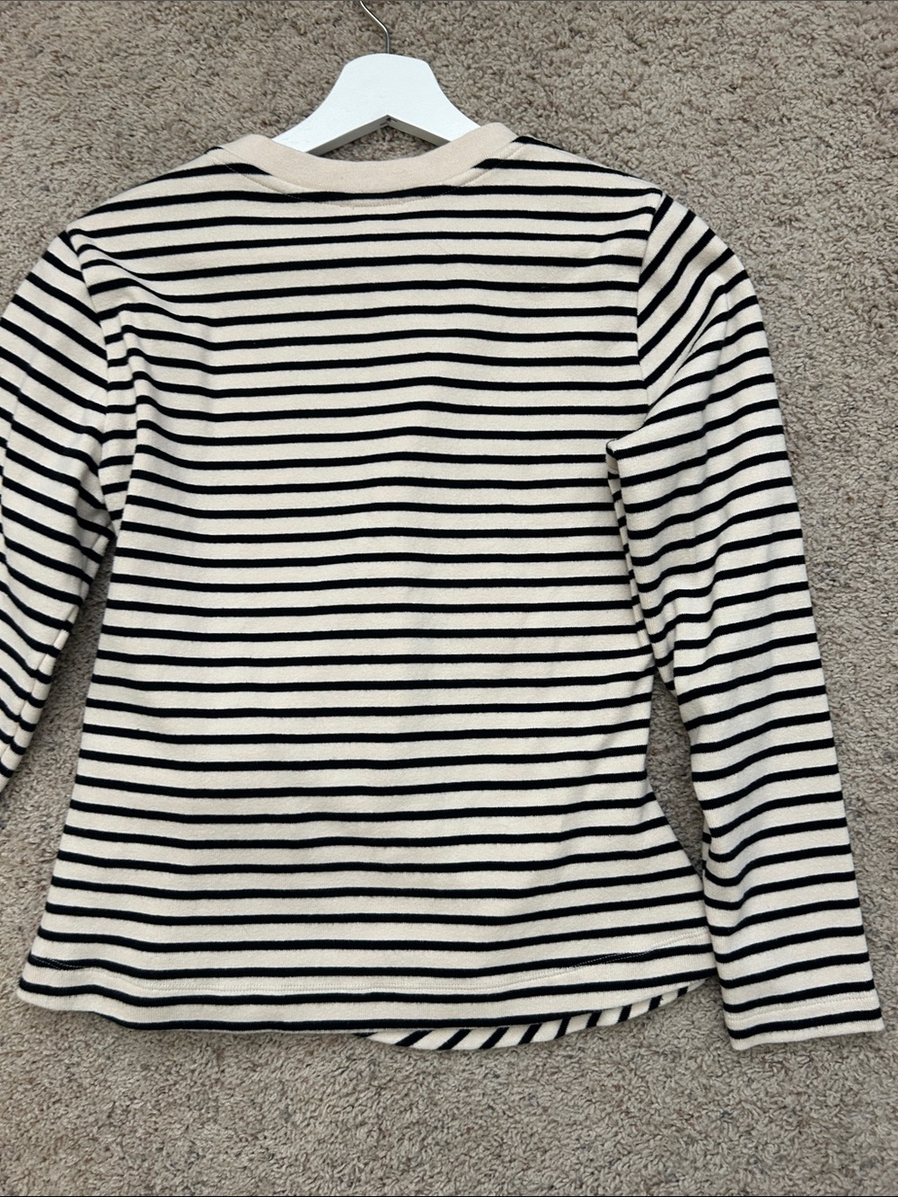 Tanya Taylor Carlita Top Cream and Black Striped Knit - Picture 7 of 11